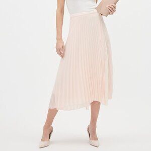 RW & CO Pleated High-Rise Flare Skirt